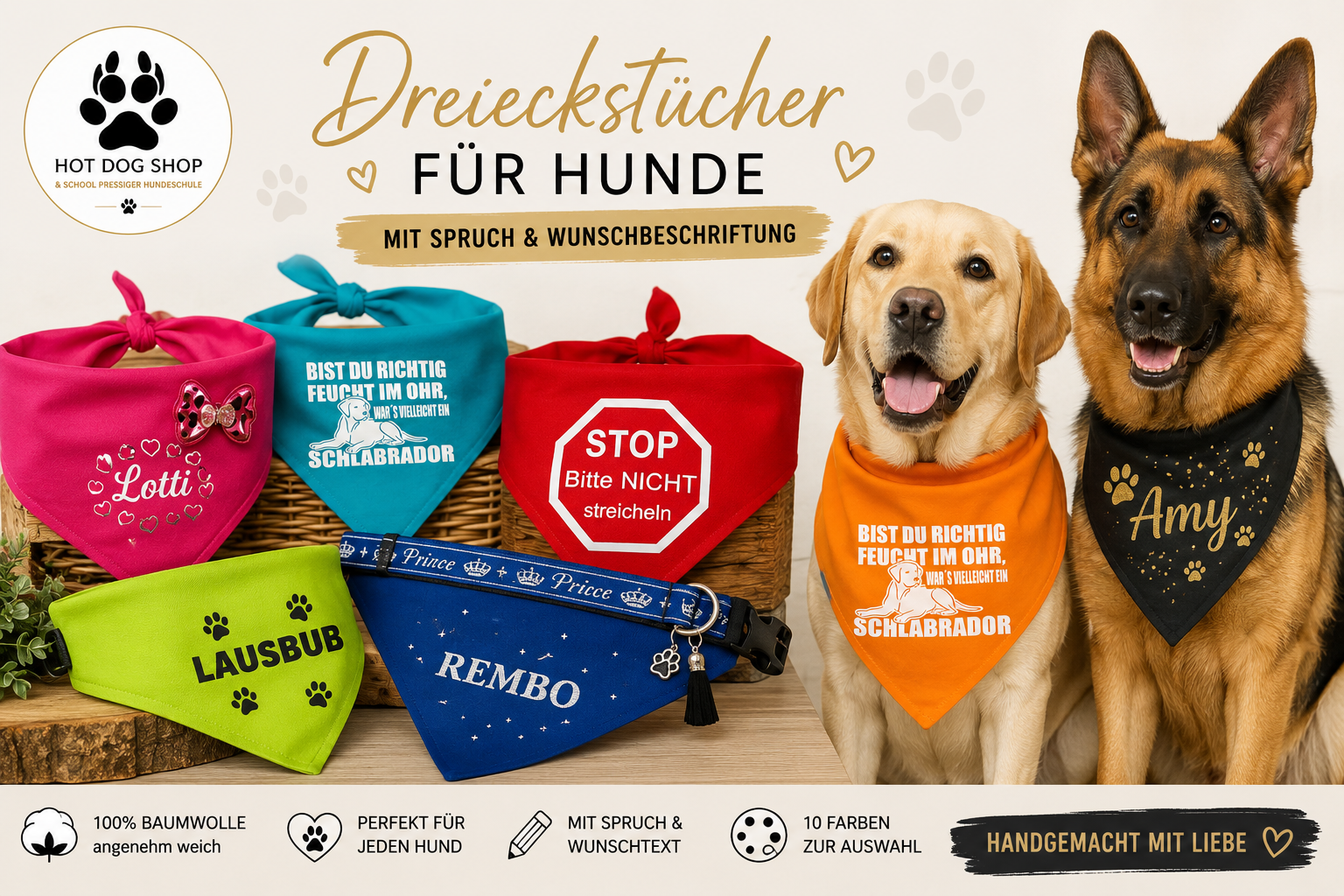 Dreieckstücher für Hunde